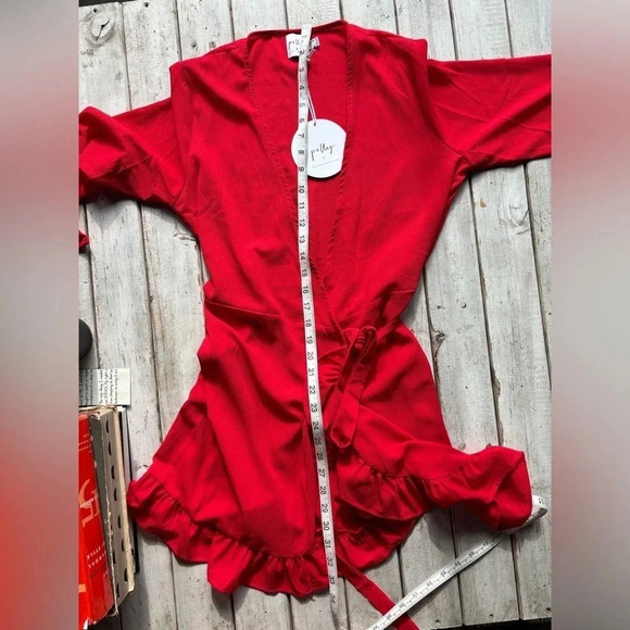Princess Polly, Agnetha, red, wrap style, mini dress, US 8, NWT - Picture 2 of 12